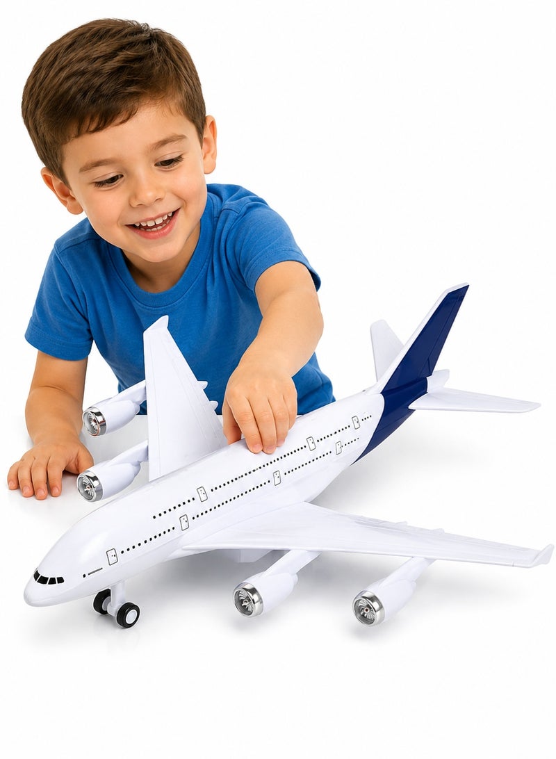 TOY GARDEN Diecast Metal Airplane Model Toy Pull-Back Action Plane with Lights Realistic Mini Aircraft Educational Gift Durable Collectible Toys for Boys Girls - Image 1
