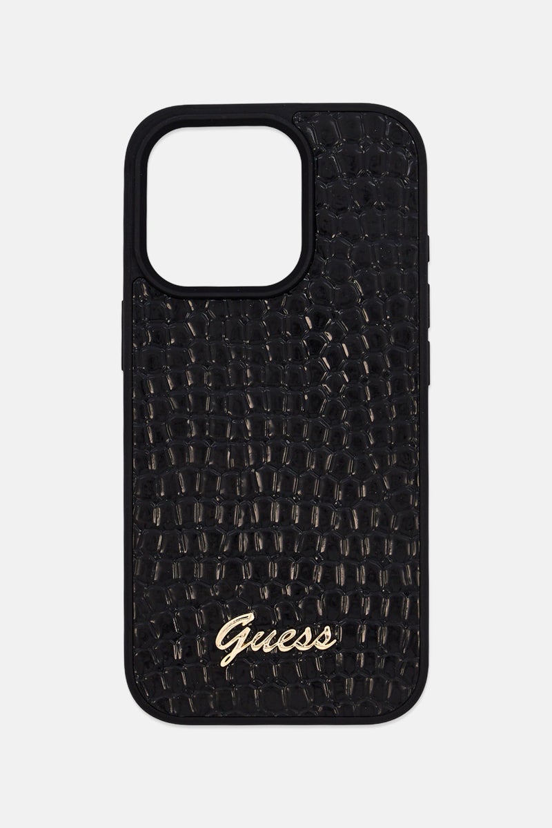 GUESS iPhone 16 Pro Metal Logo Protective Case, Black - Image 1