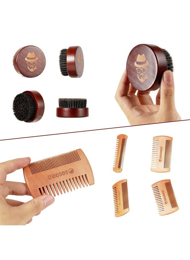 Sosoon Beard Brush 100% Boar Bristle Black Walnut Wood Beard Comb Brush For Men To Tame And Soften Your Facial Hair - Image 5