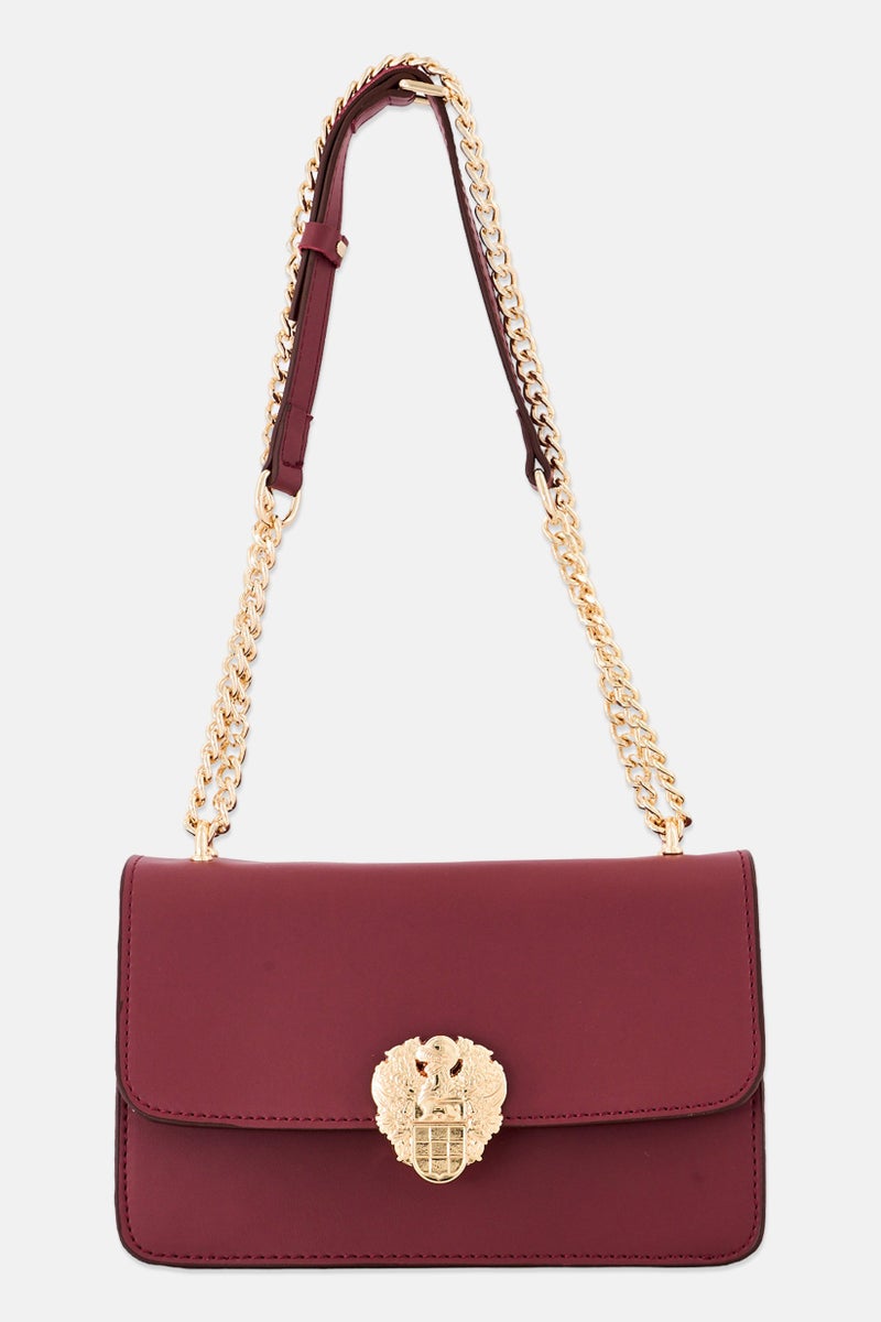 VINCE CAMUTO Women Brand Logo Shoulder Bag, Claret Red  - Image 1