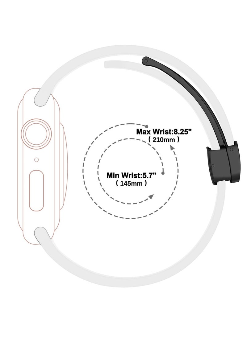 Anmi - 2 Pack Silicone Magnetic Buckle Band Compatible with Apple Watch Band 42mm/44mm/45mm/49mm, Waterproof Silicone Sport Band for iWatch Series 8,Ultra,7,SE,6,5,4,3,2,1 - Image 1