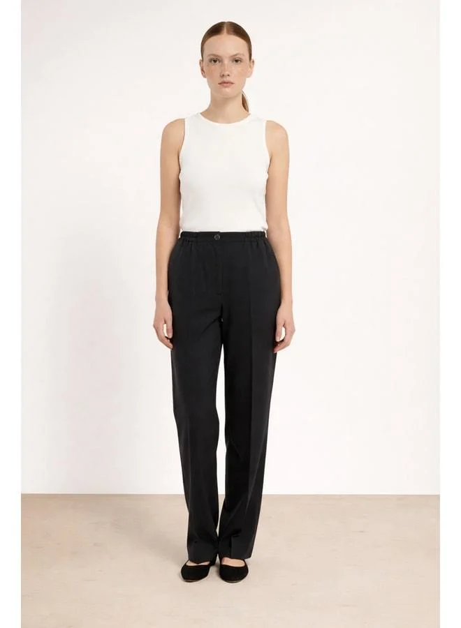 Mısırlı 1951 Dark Gray Buttoned Women's Pants.