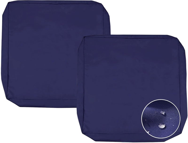 Sqodok Outdoor Cushions Covers 24X22, Patio Cushion Covers for Outdoor Furniture Waterproof Outside Seat Slipcovers Replacement Chair Cushion Covers 2pcs, Blue - Image 1