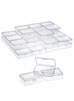 KASTWAVE Transparent Plastic Box, 40 Pieces Mini Square Bead Storage Container Box for Business Card Bank Card ID Card Earplugs or Other Small Items 