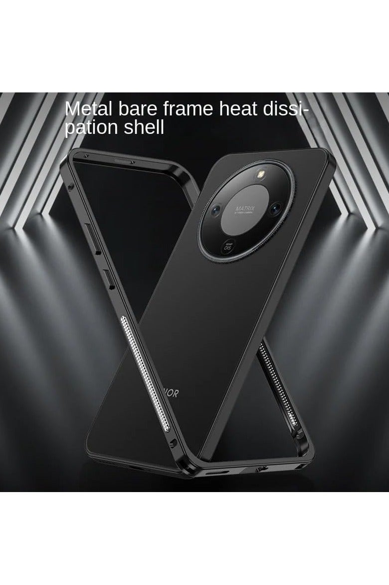 Compatible with Honor X70 5G Bumper Protective Case Shock-absorbing aluminium side per with holes, thin, with lens protection plate and aluminium metal frame, suitable for Honor X70 - Image 3