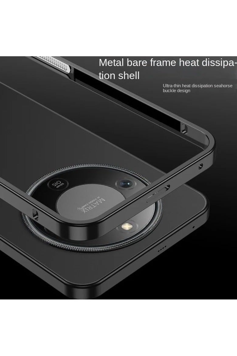 Compatible with Honor X70 5G Bumper Protective Case Shock-absorbing aluminium side per with holes, thin, with lens protection plate and aluminium metal frame, suitable for Honor X70 - Image 4