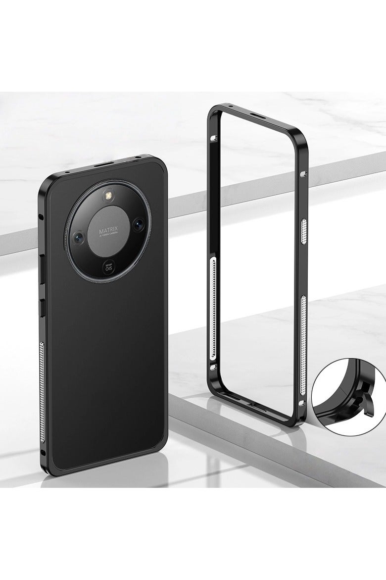 Compatible with Honor X70 5G Bumper Protective Case Shock-absorbing aluminium side per with holes, thin, with lens protection plate and aluminium metal frame, suitable for Honor X70 - Image 1