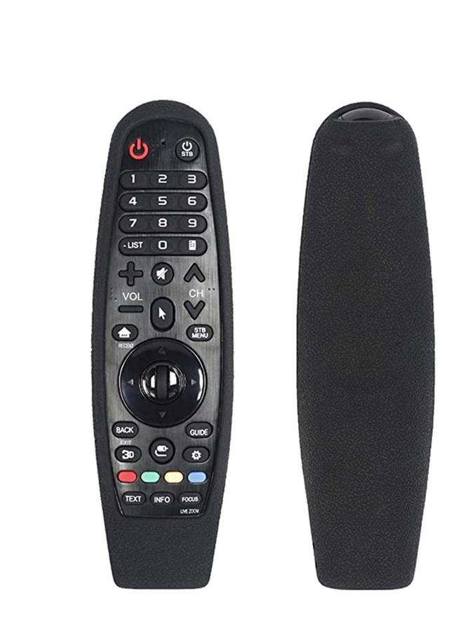 SYOSI Silicone Protective Cover TV Remote Control Case,Black Shockproof Protector Non-slip Remote Control Cover for LG AN-MR600/ AN-MR650/ AN-MR18BA Remote Control with Lanyard Smart Home Accessory 