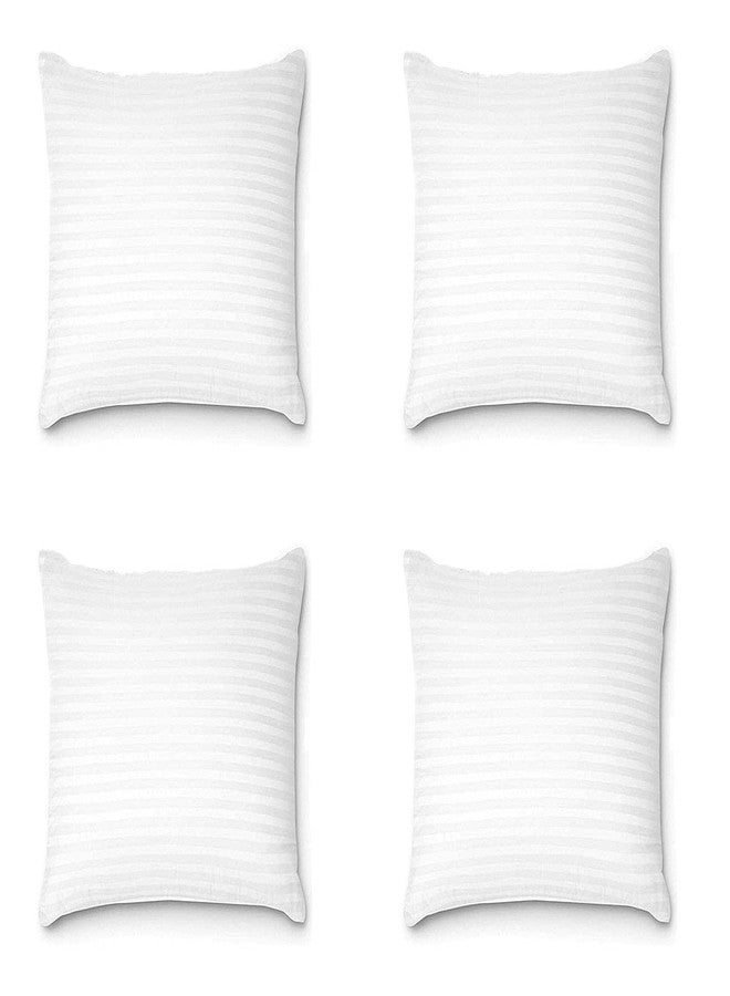 TrueCloud Square Pillow 14x14 Inches, Set of 4, Square Microfiber Hotel Quality Premium Fibre Soft Cushion Filler - White - Image 1