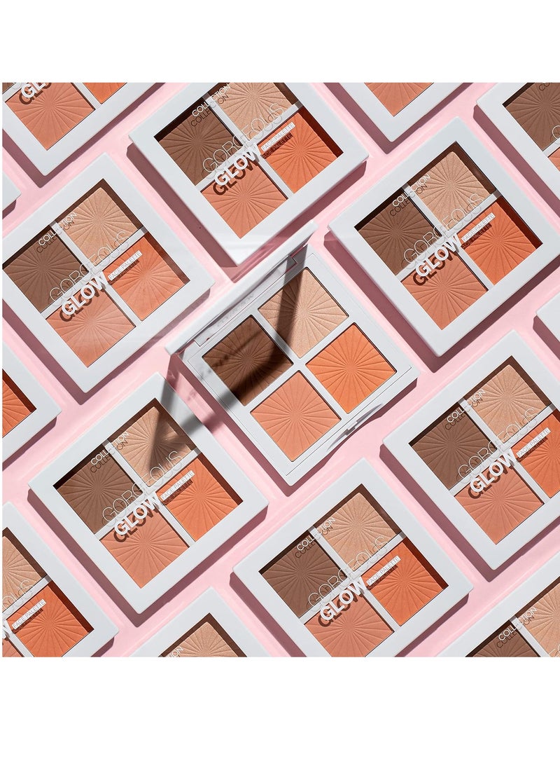 Cosmetics Glow Face Palette Bronzer Blusher and Highlighter All in One, 7.2 g