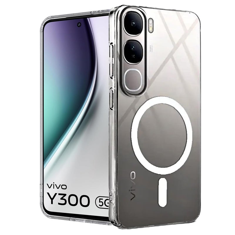 SHINESTAR Shockproof Ultra-Hybrid Back Cover for Vivo Y300 5G | Crystal Clear Slim Transparent Case | Stylish Design | Compatible Only with Magnetic Accessories – Clear - Image 5