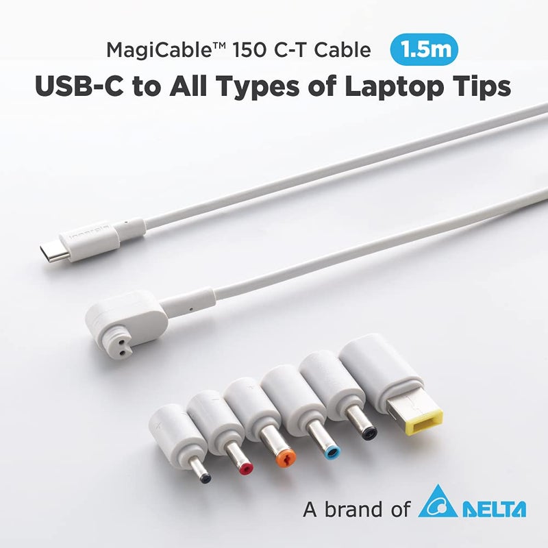 Innergie C-T USB-C 1.5m Power Adapter Cord with Universal Laptop Connector Tips to Fit Most Laptop,Multi PC Connectors for Compatible with Acer/ASUS/Dell/HP/Lenovo& More (Delta Electronics) - Image 2