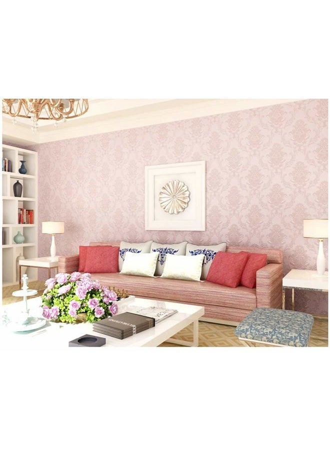 TaoGift Victorian Damask Embossed Wallpaper Peel and Stick Wall Paper Mural for Bedroom Bathroom Living Room Home Decoration (53cmx3m, Light Pink) - Image 4