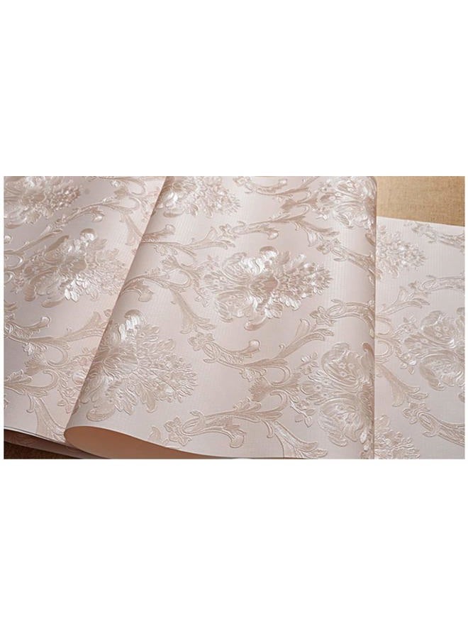 TaoGift Victorian Damask Embossed Wallpaper Peel and Stick Wall Paper Mural for Bedroom Bathroom Living Room Home Decoration (53cmx3m, Light Pink) - Image 1
