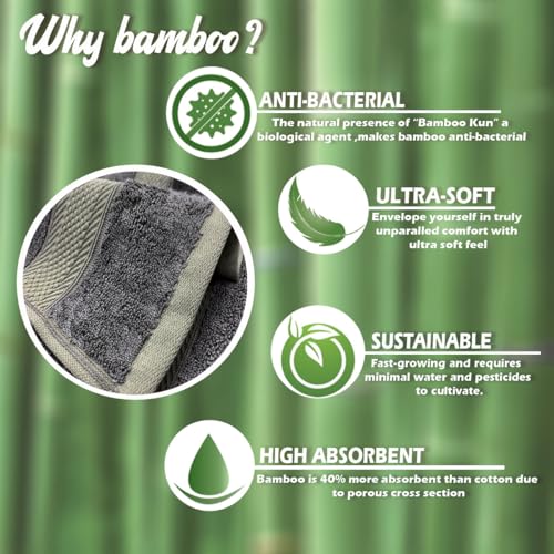 Sassoon Spur 550 GSM Bamboo Bath Towel - Shadow (Pack of 1) (70cmX140cm) - Image 5