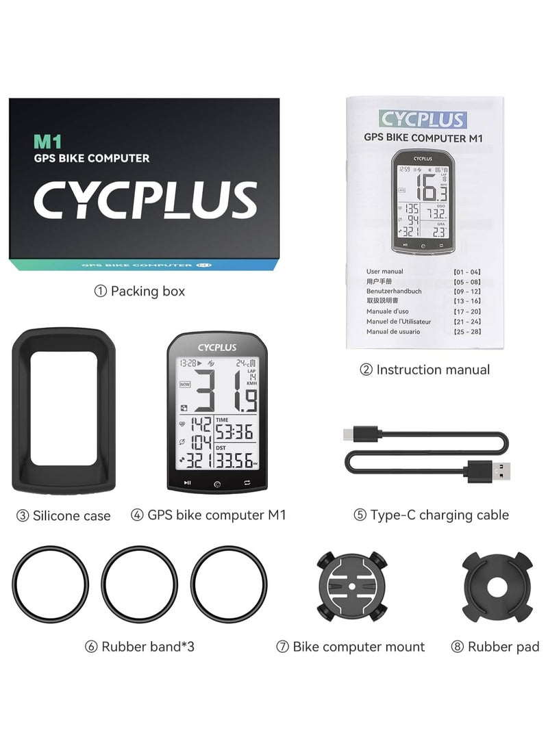 CYCPLUS - CYCPLUS M1 GPS Bike Computer - Highly Visible Bike Speedometer & Odometer - 2.9" glare-free screen, dynamic GPS, ANT+ sensor support, 30-hour battery life - Image 1