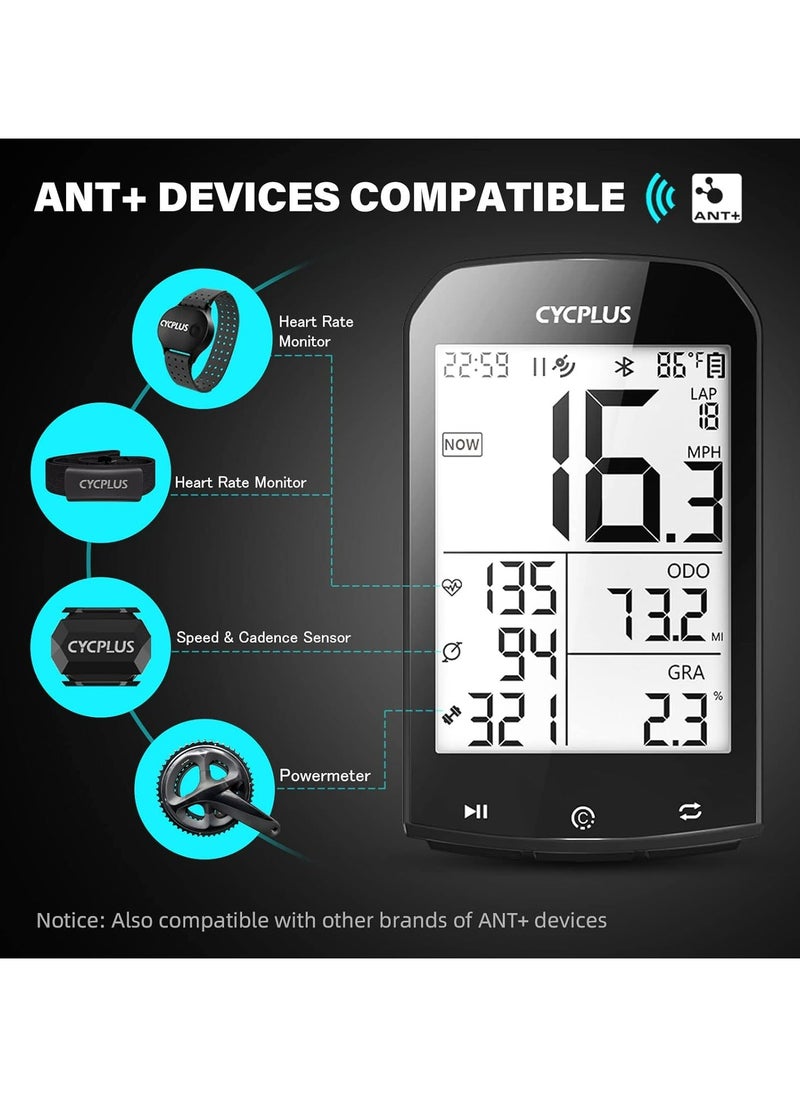 CYCPLUS - CYCPLUS M1 GPS Bike Computer - Highly Visible Bike Speedometer & Odometer - 2.9" glare-free screen, dynamic GPS, ANT+ sensor support, 30-hour battery life - Image 1