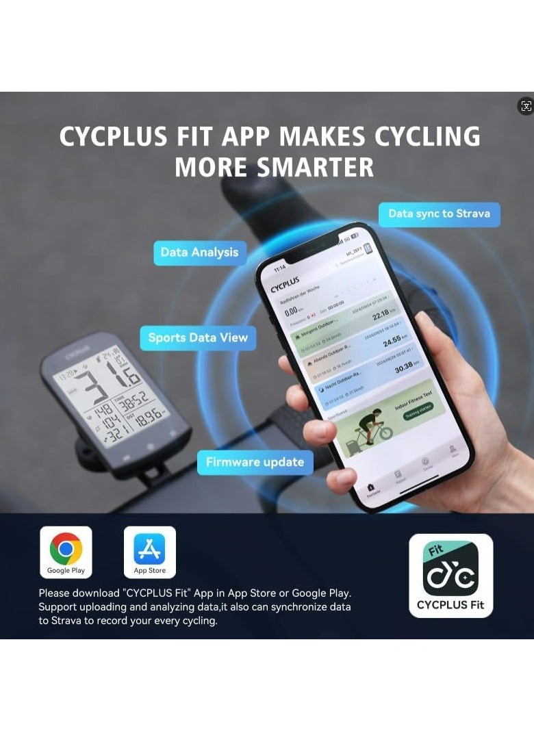 CYCPLUS - CYCPLUS M1 GPS Bike Computer - Highly Visible Bike Speedometer & Odometer - 2.9" glare-free screen, dynamic GPS, ANT+ sensor support, 30-hour battery life - Image 1