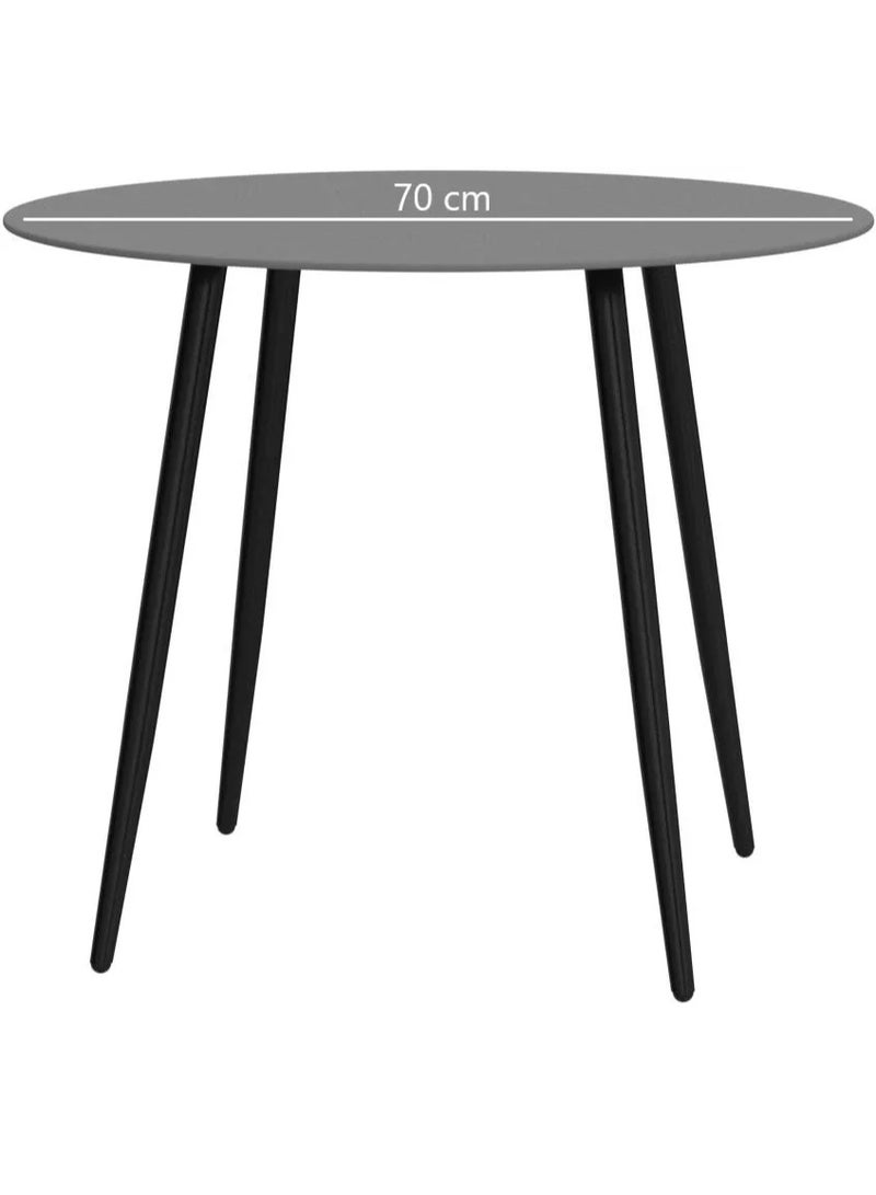 سامبا راتان مجموعة طعام خارجية – 4 كراسي وطاولة للحديقة أو الشرفة، باللون الرمادي - Image 3