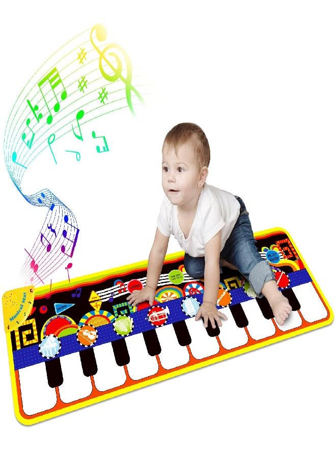 RenFox - RenFox Kids Musical Mat with 25 Music Sounds, Baby Musical Toys, Early Education Development Birthday Gift for 1 2 3 Year Girls Boy, Piano Keyboard Dance Floor Mat Touch Playmat for Child Toddlers - Image 1