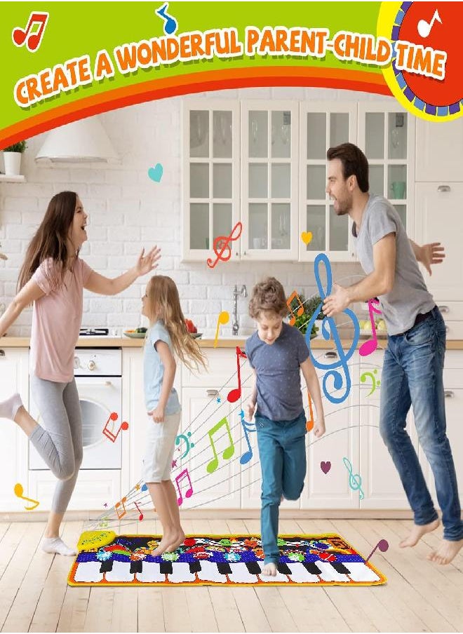 RenFox - RenFox Kids Musical Mat with 25 Music Sounds, Baby Musical Toys, Early Education Development Birthday Gift for 1 2 3 Year Girls Boy, Piano Keyboard Dance Floor Mat Touch Playmat for Child Toddlers - Image 1