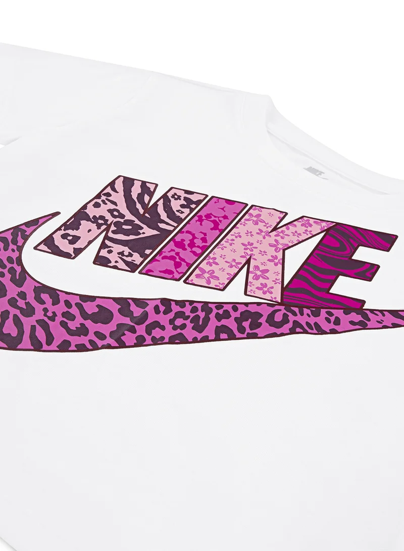 Nike Kids Animal Printed Futura Logo T-Shirt