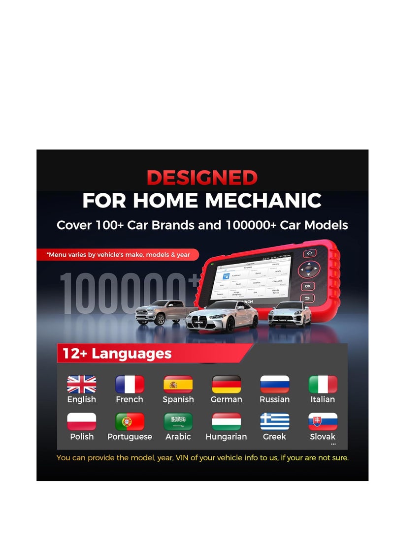 لانش - لاونش CRP129X CRP129X V2.0 ماسح ضوئي من النخبة OBD2، أداة مسح ضوئي مجانية للتحديث عبر الإنترنت مدى الحياة، 12 أداة مسح ضوئي على الإنترنت، إعادة ضبط، حاقن ترميز، ماسح ضوئي لتشخيص نظام ABS/SRS/TCM/TCM/ نظام المحرك، ماسح ضوئي لتشخيص السيارات، ماسح ضوئي لتشخيص جميع السيارات - Image 1