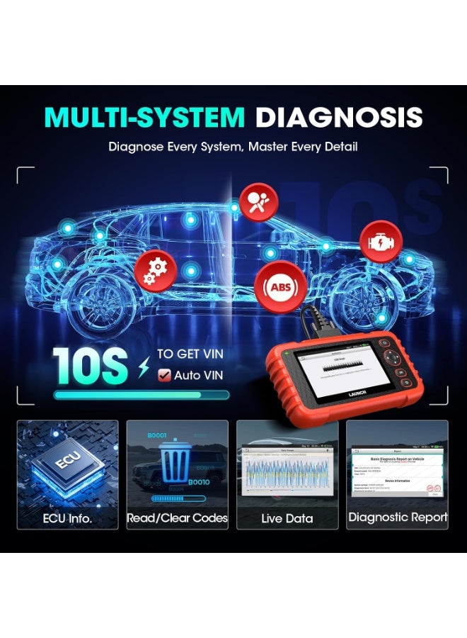 LAUNCH CRP129X V3.0 Elite OBD2 Scanner, 2026 Lifetime Free Online Update Scan Tool, 12 Reset, InjectorCoding, ABS/SRS/TCM/Engine System Diagnostic Scanner, Auto Vin,Car Scanner Diagnostic for all cars - Image 5
