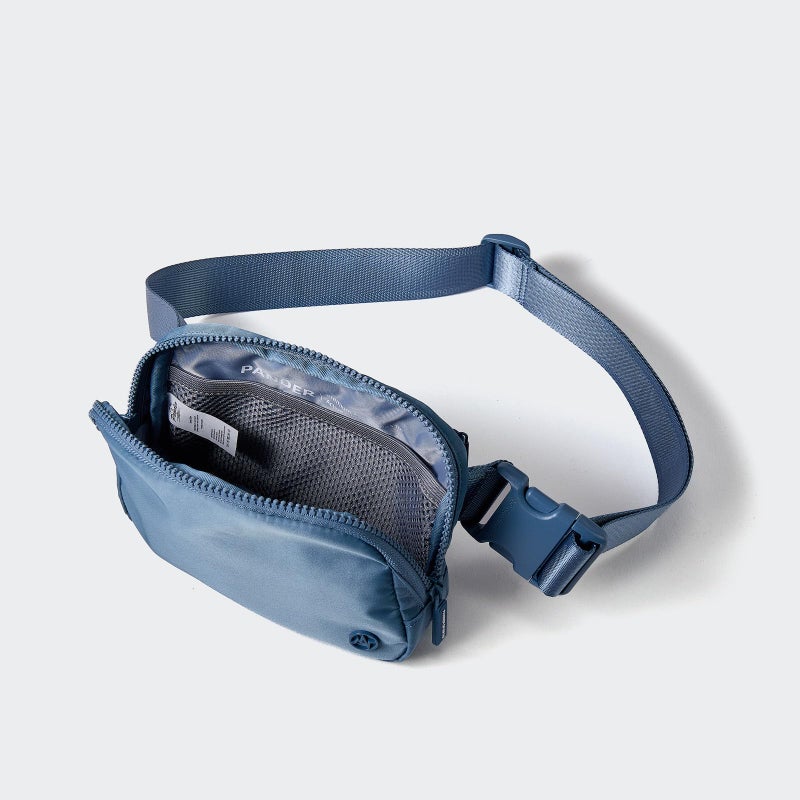 Pander حقيبة خصر باندر بسحاب مزدوج للنساء، حقيبة حزام نيلون مقاومة للماء، حقائب كتف بحزام قابل للتعديل (أزرق نيلي) - Image 5
