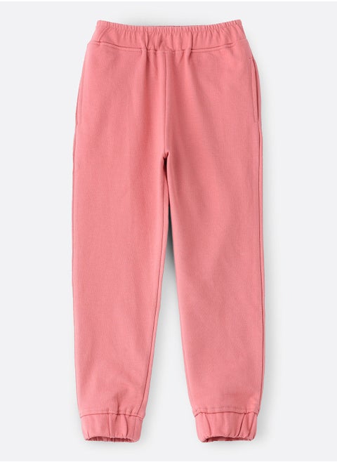 Solid jogger with elastic at bottom
