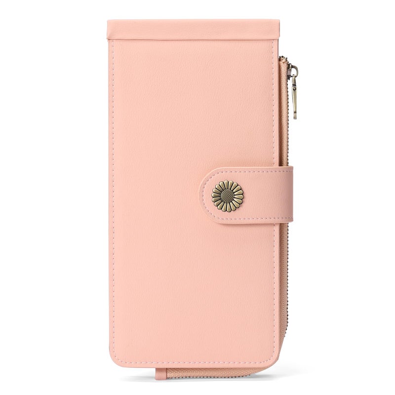 SENDEFN Womens Leather Wallet RFID Blocking Credit Card Holder Large Capacity with Zipper Pocket - Image 1