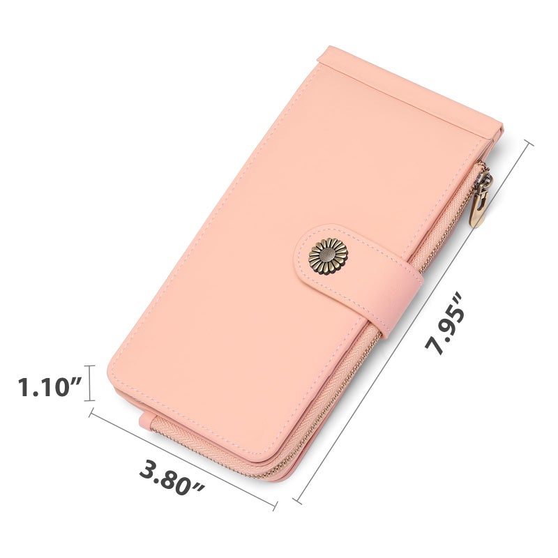 SENDEFN Womens Leather Wallet RFID Blocking Credit Card Holder Large Capacity with Zipper Pocket - Image 4