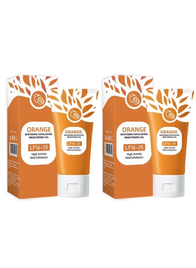 Orange جل تقشير البرتقال، مرطب للوجه والجسم، جل تقشير عميق للوجه، جل تقشير طبيعي بالبرتقال (2 قطعة) - Image 1