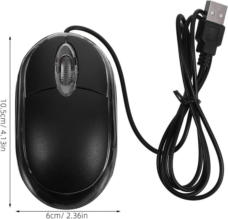 Wired USB Mouse Optical with LED Light and Cable Ergonomic Computer Mouse for Laptop Notebook PC Easy Connection Accurate Tracking - Image 2