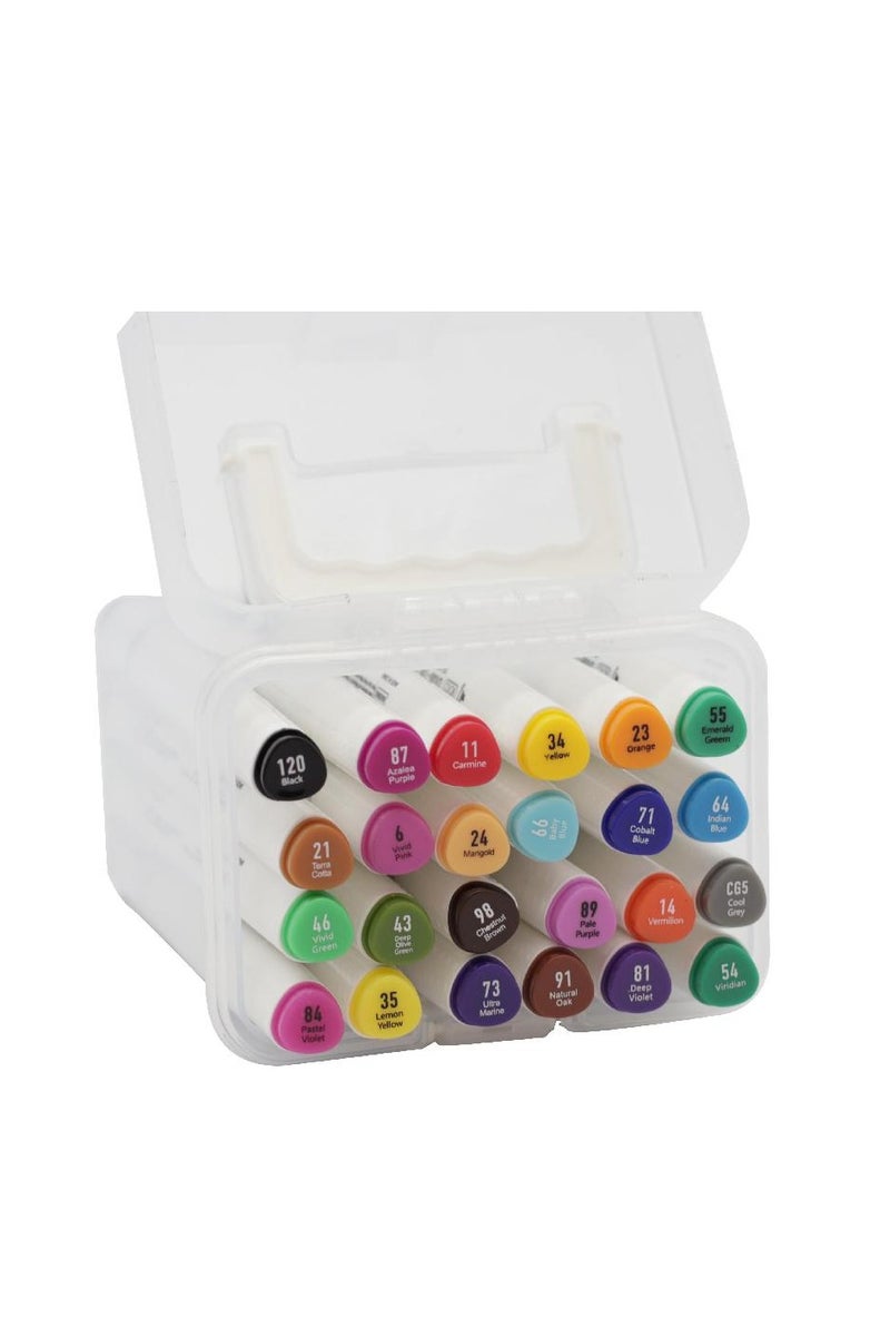 روكو قلم رسم (24 لونًا) قلم رسم فني بألوان متنوعة بطرفين - Image 2