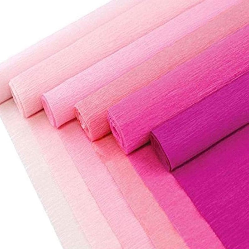 Premium Italian Crepe Paper Rolls - 8ft Length/20in Width / Pink - Image 3