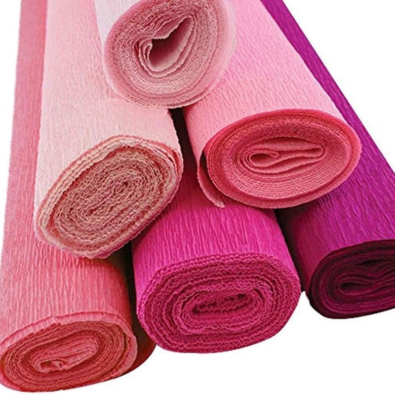 Premium Italian Crepe Paper Rolls - 8ft Length/20in Width / Pink - Image 1