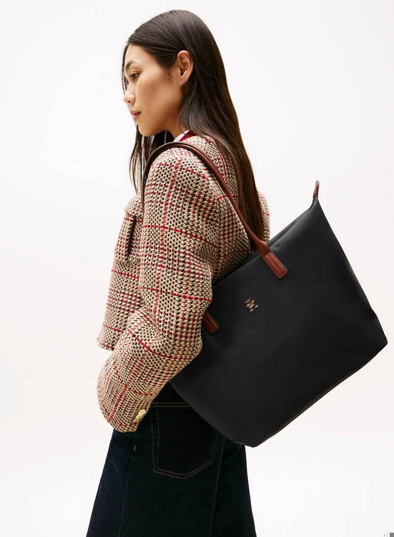 TOMMY HILFIGER TH Monogram Contrast Handle Tote Bag