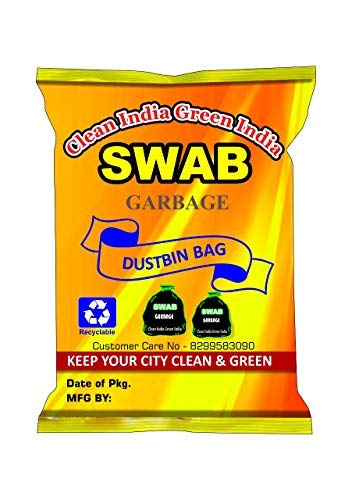 Swab™ Garbage Bags Size Medium 19 inch X 21 inch (Black) Pack of 04 Roll(120 Bags)(Trash Bag/Dustbin Bag) - Image 4