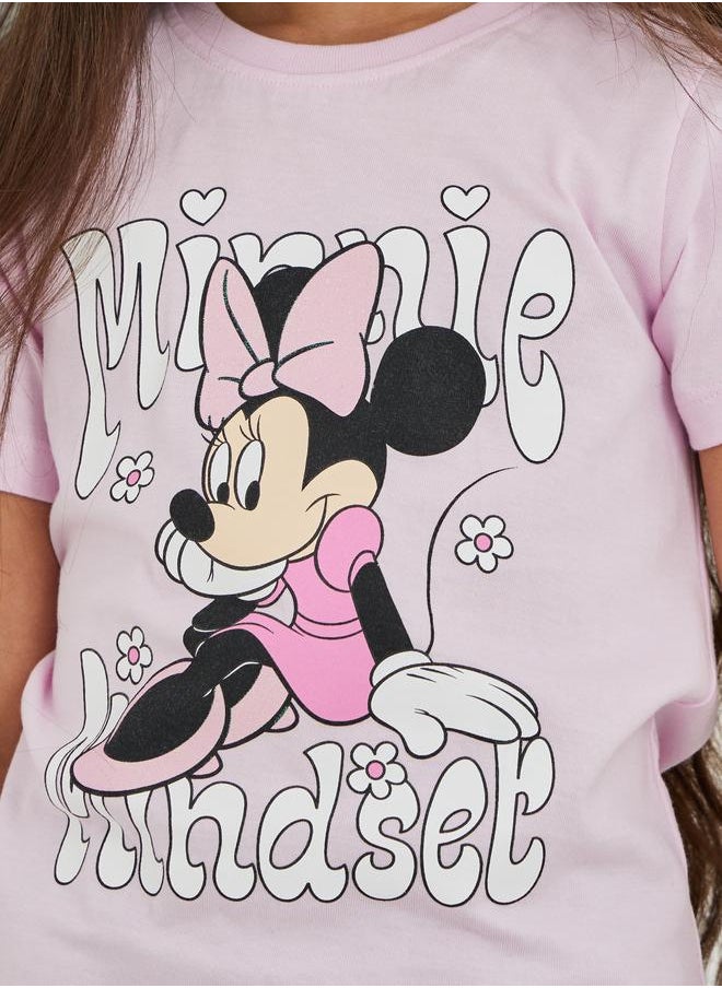 Styli Styli Girls Minnie Mouse Print Short Sleeve Oversized T-Shirt  - Image 3