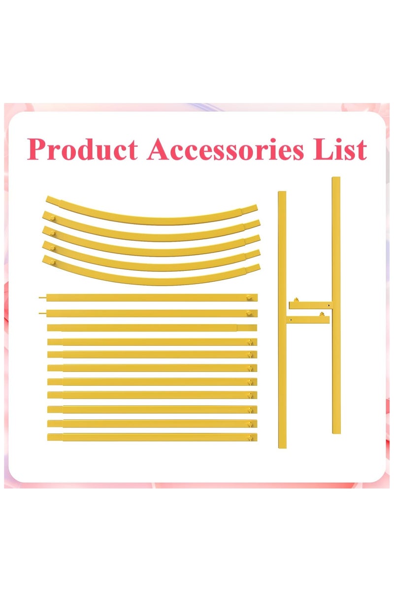 HW 7.2FT Metal Wedding Arch Stand Gold Square Arched Frame - Image 4