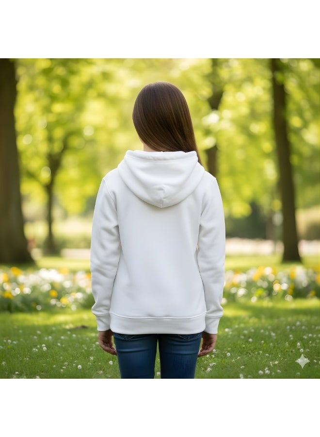 برينت شوب فور مي هودي للبنات - سترة بغطاء رأس بأكمام طويلة وجيب أمامي - قطن ناعم مناسب للمدرسة والرحلات ووقت اللعب والارتداء اليومي والاستخدام الخارجي - مقاس مريح - Image 4