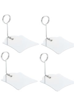 4 Pieces Price Tag Clip, Reusable Metal Tag, Clear Merchandise Sign Tag, Suitable for Label, Basket, Business Cards