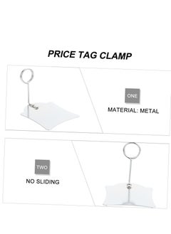Excefore 4 Pieces Price Tag Clip, Reusable Metal Tag, Clear Merchandise Sign Tag, Suitable for Label, Basket, Business Cards  - Image 3
