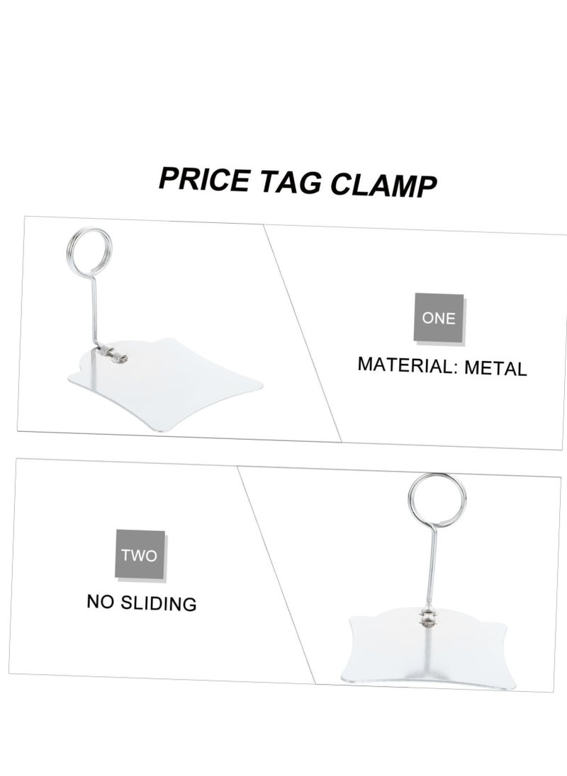 Excefore - 4 Pieces Price Tag Clip, Reusable Metal Tag, Clear Merchandise Sign Tag, Suitable for Label, Basket, Business Cards - Image 1
