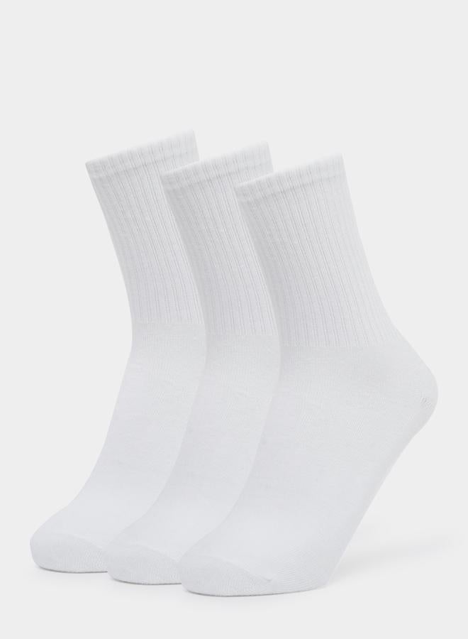 Styli Set of 3 - Solid Ribbed Socks  - Image 1