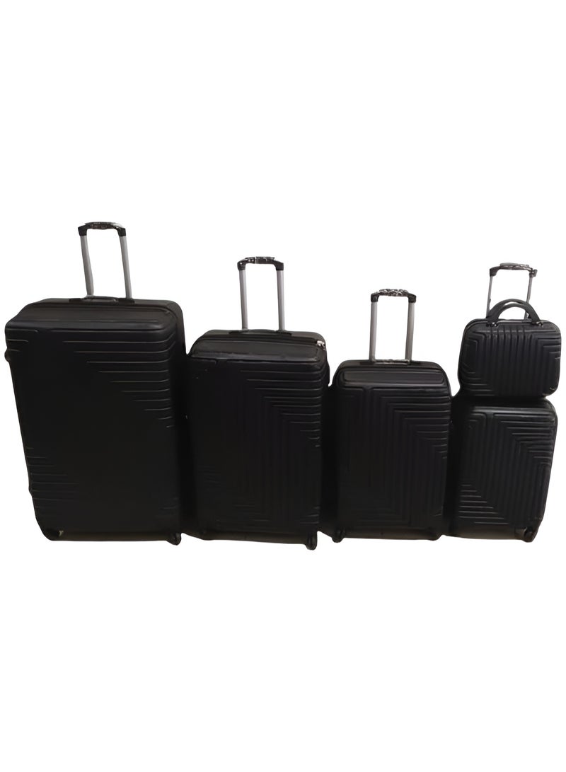 مجموعة حقائب سفر صلبة من 5 قطع بعجلات دوارة 360 درجة حقائب سفر فاخرة