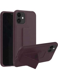 Protective Case Cover With Finger Grip Stand For Apple iphone 11 Maroon
