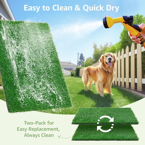 LOOBANI Dog Grass Pee Pads, Artificial Dog Grass Pads for Potty Tray, Fake Grass for Dogs to Pee On, Outdoor Indoor Pee Grass for Dog Potty(14*18 inch) - Image 4