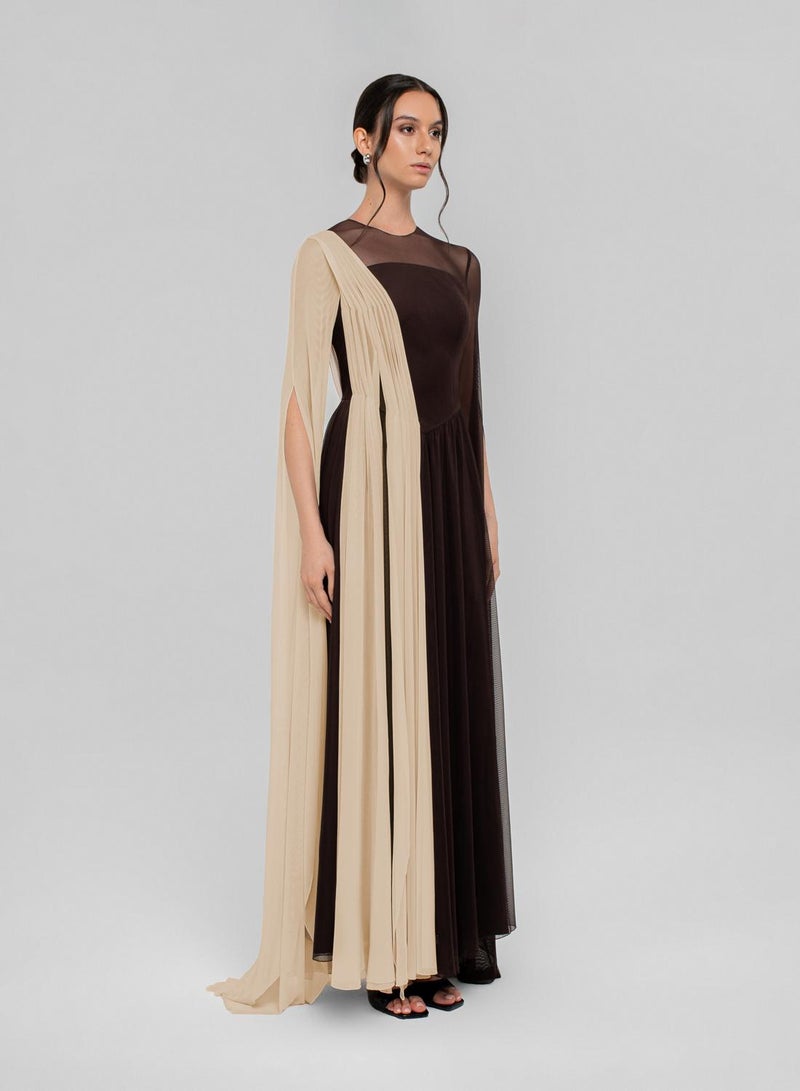 CHASE Colorblock Mesh Detailed Maxi Dress - Image 4